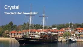  Presentation with ship - Cool new slides with cross docking - travelling ship athos halkidiki greece backdrop and a teal colored foreground