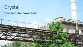  Presentation with factory - Audience pleasing slide set consisting of cross docking - view of factory in sunny backdrop and a sky blue colored foreground