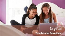  Presentation with teen girls - Slides with cross free - two teen girls sitting background and a tawny brown colored foreground