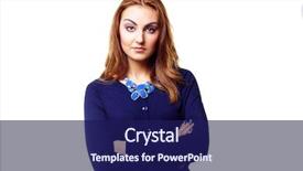  Presentation with business intelligence white robotic arm - Audience pleasing PPT layouts consisting of cross girl - young pensive woman with arms backdrop and a  colored foreground