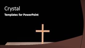  Presentation with simple - PPT theme consisting of cross-illuminated-in-the-night background and a black colored foreground