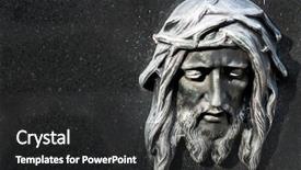  Presentation with cemetery - Colorful PPT theme enhanced with cross in a cemetery backdrop and a dark gray colored foreground