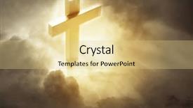  Presentation with cross faith - Cool new presentation theme with cross in heavenly sky backdrop and a lemonade colored foreground