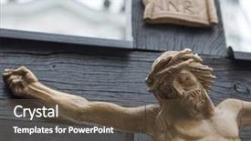  Presentation with good friday - Colorful slide set enhanced with cross inri - crucifixion jesus good friday backdrop and a tawny brown colored foreground