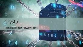  Presentation with virus - Slide set having cross matrix - virus background against dark background background and a light blue colored foreground