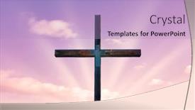  Presentation with pink sky - Presentation theme enhanced with cross-of-christ-in-field background and a light blue colored foreground