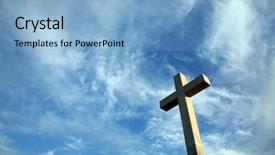  Presentation with dubrovnik - Beautiful slides featuring cross on the hill above backdrop and a light blue colored foreground