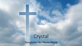  Presentation with christian - Cool new presentation theme with cross over a beautiful sky backdrop and a light blue colored foreground