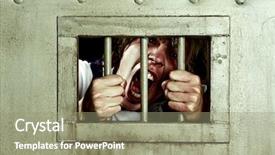  Presentation with jail - PPT theme consisting of cross-processed image background and a coral colored foreground