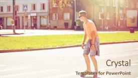  Presentation with extreme - Beautiful PPT theme featuring cross roads - summer holidays extreme sport backdrop and a cream colored foreground