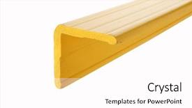  Presentation with plastic granules on extruder - Beautiful PPT theme featuring cross section - extruded plastic furniture profile isolated backdrop and a pink colored foreground