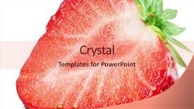  Presentation with paths - Presentation design featuring cross section - one half of strawberry background and a  colored foreground