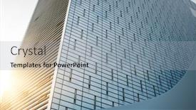  Presentation with office buildings - PPT theme having cross section of office buildings against sunlight suzhou china background and a light gray colored foreground
