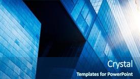  Presentation with office buildings - Audience pleasing slides consisting of cross section of office buildings backdrop and a ocean colored foreground