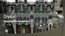  Presentation with car engine - Theme with cross section of piston area background and a dark gray colored foreground