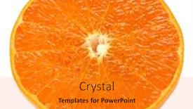  Presentation with orange-fruit - Amazing PPT theme having cross-section-of-setoka-orange backdrop and a gold colored foreground