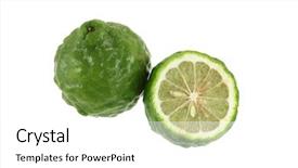  Presentation with asian food - Beautiful PPT layouts featuring shiny kaffir lime fruit backdrop and a white colored foreground