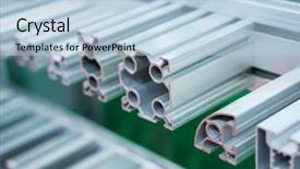  Presentation with aluminium - PPT theme featuring cross sections of extruded aluminium background and a light blue colored foreground