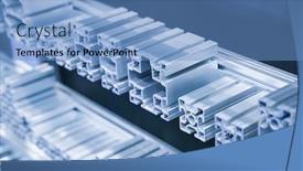  Presentation with aluminium - Slide set having cross-sections-of-extruded-aluminium background and a teal colored foreground