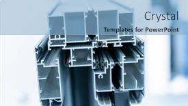  Presentation with aluminium - Slide deck consisting of cross-sections-of-extruded-aluminium background and a light blue colored foreground