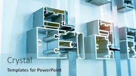  Presentation with aluminium - PPT layouts with cross-sections-of-extruded-aluminium background and a light blue colored foreground