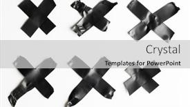  Presentation with black cross - Slide set having cross-shape-black-masking-tape background and a light gray colored foreground