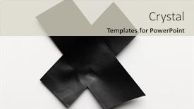  Presentation with black cross - PPT layouts enhanced with cross-shape-black-masking-tape background and a soft green colored foreground
