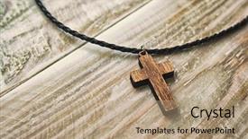  Presentation with simple - Slides featuring cross-shaped pendant background and a coral colored foreground