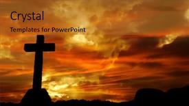  Presentation with holy spirit christian cross silhouette - Slides featuring cross silhouette and the clouds background and a  colored foreground