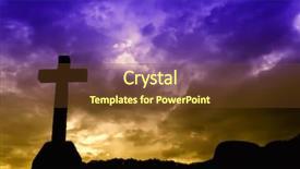  Presentation with holy spirit christian cross silhouette - PPT layouts consisting of cross silhouette and the clouds background and a  colored foreground