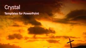  Presentation with holy spirit christian cross silhouette - Beautiful presentation theme featuring cross silhouette and the clouds backdrop and a wine colored foreground