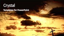  Presentation with holy spirit christian cross silhouette - Amazing presentation theme having cross silhouette and the clouds backdrop and a wine colored foreground