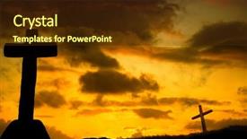  Presentation with cross - Slides consisting of cross silhouette and the clouds background and a  colored foreground