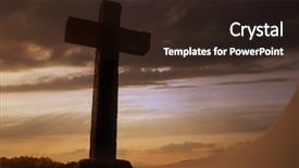  Presentation with cross - Audience pleasing presentation consisting of cross silhouette and the clouds backdrop and a  colored foreground