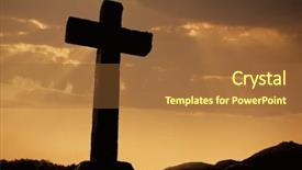  Presentation with shadow - Amazing PPT theme having cross silhouette and the clouds backdrop and a red colored foreground