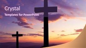  Presentation with cross - Colorful slides enhanced with cross silhouette and the clouds backdrop and a  colored foreground