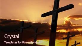  Presentation with bible - Beautiful presentation featuring cross silhouette with the sunset backdrop and a wine colored foreground