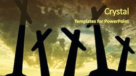  Presentation with holy spirit christian cross silhouette - Theme with cross silhouette with the sunset background and a  colored foreground