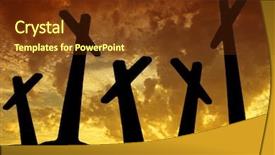  Presentation with holy spirit christian cross silhouette - Theme consisting of cross silhouette with the sunset background and a  colored foreground