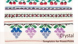  Presentation with ethnic - Audience pleasing PPT layouts consisting of cross stitch - embroidered handmade good with ethnic backdrop and a lemonade colored foreground