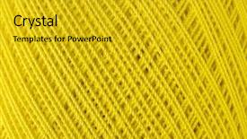  Presentation with yellow and teal design music note - Audience pleasing slide set consisting of cross stitch - yellow thread background backdrop and a gold colored foreground