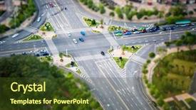  Presentation with china - Slide set consisting of cross street of city at china background and a tawny brown colored foreground