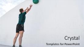  Presentation with heavy weight - Presentation design consisting of cross training throwing medicine ball background and a light gray colored foreground