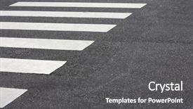  Presentation with pedestrian crossing - Audience pleasing theme consisting of cross walk - pedestrian crossing in the city backdrop and a  colored foreground