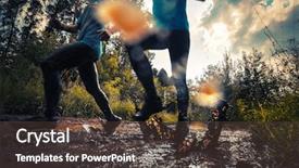 Presentation with dirty water - PPT layouts consisting of cross water - two trail running athlete moving background and a tawny brown colored foreground
