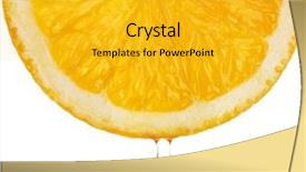  Presentation with orange slice - Presentation having cross water drops - slice of orange with drop background and a gold colored foreground