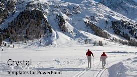  Presentation with japan beautiful landscape mountain fuji - Cool new presentation with crosscountry ski - beautiful landscape showing mountains backdrop and a  colored foreground