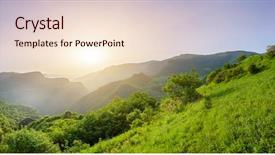  Presentation with monastery - Theme with crosscultural background - ancient monastery in setting sun background and a lemonade colored foreground