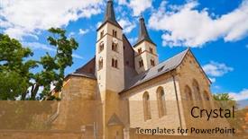  Presentation with holy water cross - Beautiful slide set featuring crosscultural background - nordhausen holy cross cathedral backdrop and a  colored foreground