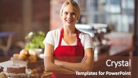  Presentation with college coffee shop - Theme having crossed at the coffee shop background and a tawny brown colored foreground